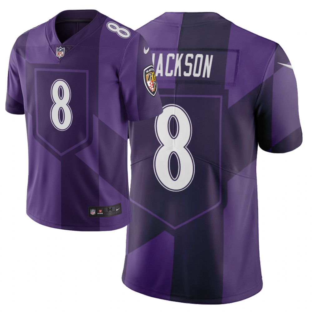 Men Nike NFL Baltimore Ravens #8 lamar jackson Limited city edition purple jersey